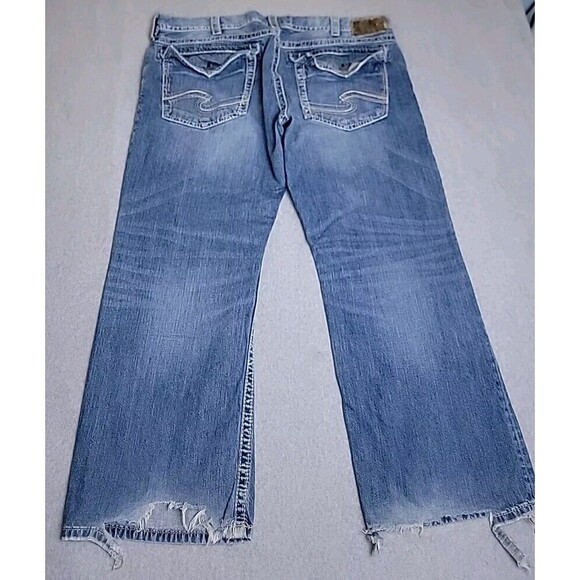 Silver Jeans Other - Silver Jeans Mens 42x29 Boot Distressed Mid Rise Cowboy Western Blue Cotton Logo